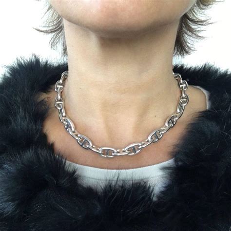 hermes chaine d'ancre necklace silver